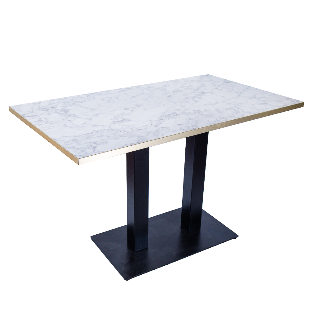 1200X700 WHITE MARBLE + GOLD TRIM WITH RECTANGLE BASE